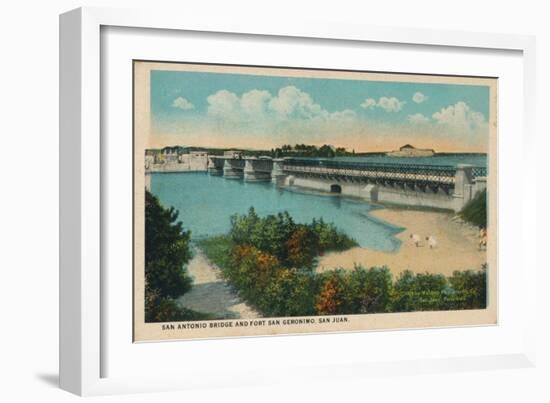 San Antonio Bridge and Fort Geronimo, San Juan, 1909-null-Framed Giclee Print