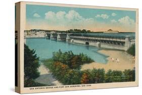 San Antonio Bridge and Fort Geronimo, San Juan, 1909-null-Stretched Canvas