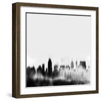 San Antonio City Skyline - Black-NaxArt-Framed Art Print