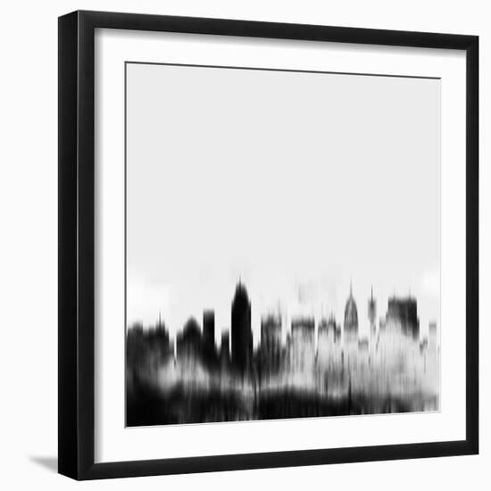 San Antonio City Skyline - Black-NaxArt-Framed Art Print