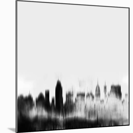 San Antonio City Skyline - Black-NaxArt-Mounted Art Print