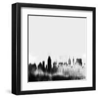 San Antonio City Skyline - Black-NaxArt-Framed Art Print