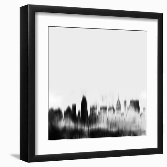 San Antonio City Skyline - Black-NaxArt-Framed Art Print