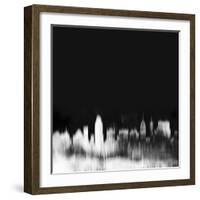 San Antonio City Skyline - White-NaxArt-Framed Art Print