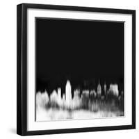 San Antonio City Skyline - White-NaxArt-Framed Art Print