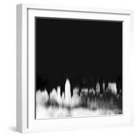 San Antonio City Skyline - White-NaxArt-Framed Art Print