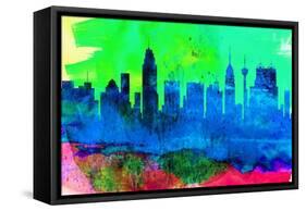 San Antonio City Skyline-NaxArt-Framed Stretched Canvas