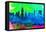 San Antonio City Skyline-NaxArt-Framed Stretched Canvas