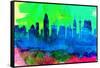 San Antonio City Skyline-NaxArt-Framed Stretched Canvas