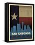 San Antonio Flag-Red Atlas Designs-Framed Stretched Canvas