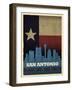 San Antonio Flag-Red Atlas Designs-Framed Giclee Print