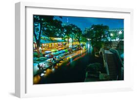 San Antonio River Walk at night, River San Antonio, San Antonio, Texas, USA-null-Framed Photographic Print