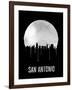 San Antonio Skyline Black-null-Framed Art Print