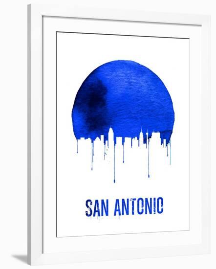 San Antonio Skyline Blue-null-Framed Art Print