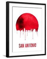 San Antonio Skyline Red-null-Framed Art Print