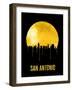 San Antonio Skyline Yellow-null-Framed Art Print