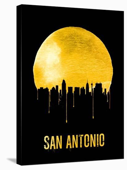 San Antonio Skyline Yellow-null-Stretched Canvas