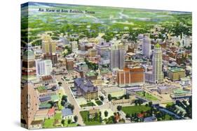 San Antonio, Texas - Aerial View of the City, c.1945-Lantern Press-Stretched Canvas