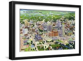 San Antonio, Texas - Aerial View of the City, c.1945-Lantern Press-Framed Art Print