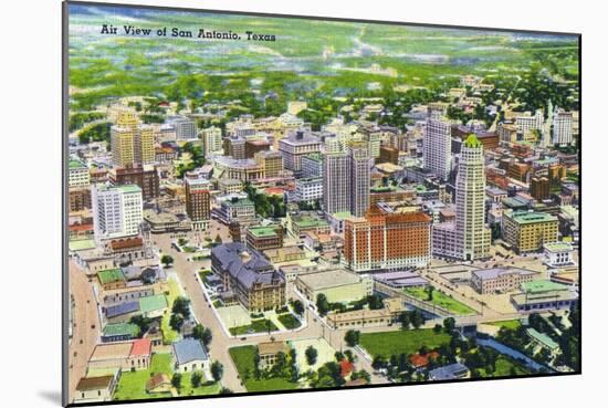 San Antonio, Texas - Aerial View of the City, c.1945-Lantern Press-Mounted Art Print