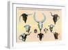 San Antonio, Texas - Buckhorn Curio Museum, Freak Cattle Horns, Double-Headed Calf, c.1937-Lantern Press-Framed Art Print