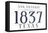 San Antonio, Texas - Established Date (Blue)-Lantern Press-Framed Stretched Canvas