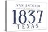 San Antonio, Texas - Established Date (Blue)-Lantern Press-Stretched Canvas