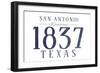 San Antonio, Texas - Established Date (Blue)-Lantern Press-Framed Art Print
