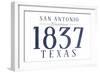 San Antonio, Texas - Established Date (Blue)-Lantern Press-Framed Art Print