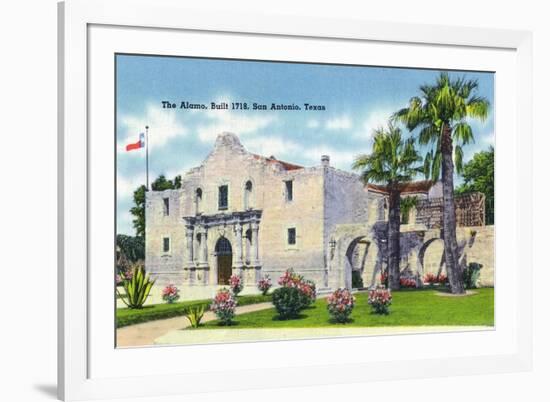 San Antonio, Texas - Exterior View of the Alamo, c.1945-Lantern Press-Framed Art Print