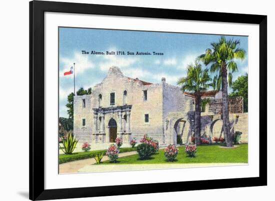 San Antonio, Texas - Exterior View of the Alamo, c.1945-Lantern Press-Framed Art Print