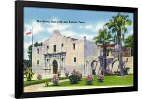 San Antonio, Texas - Exterior View of the Alamo, c.1945-Lantern Press-Framed Art Print