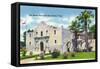 San Antonio, Texas - Exterior View of the Alamo, c.1945-Lantern Press-Framed Stretched Canvas