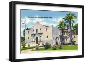 San Antonio, Texas - Exterior View of the Alamo, c.1945-Lantern Press-Framed Art Print