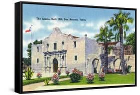 San Antonio, Texas - Exterior View of the Alamo, c.1945-Lantern Press-Framed Stretched Canvas