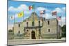 San Antonio, Texas - Exterior View of the Alamo under Six Different Flags, c.1940-Lantern Press-Mounted Art Print