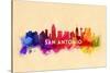 San Antonio, Texas - Skyline Abstract-Lantern Press-Stretched Canvas