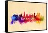 San Antonio, Texas - Skyline Abstract-Lantern Press-Framed Stretched Canvas