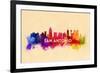 San Antonio, Texas - Skyline Abstract-Lantern Press-Framed Art Print