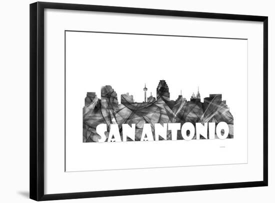 San Antonio Texas Skyline BG 2-Marlene Watson-Framed Giclee Print