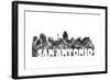 San Antonio Texas Skyline BG 2-Marlene Watson-Framed Giclee Print