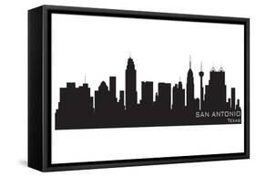 San Antonio, Texas Skyline. Detailed Vector Silhouette-Yurkaimmortal-Framed Stretched Canvas