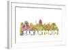 San Antonio Texas Skyline Mclr 2-Marlene Watson-Framed Giclee Print