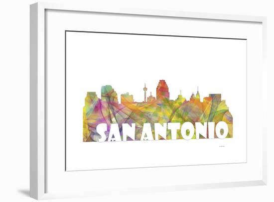 San Antonio Texas Skyline Mclr 2-Marlene Watson-Framed Giclee Print