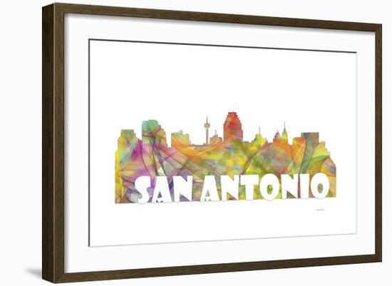 San Antonio Texas Skyline Mclr 2-Marlene Watson-Framed Giclee Print