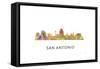 San Antonio Texas Skyline-Marlene Watson-Framed Stretched Canvas