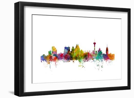 San Antonio Texas Skyline-Michael Tompsett-Framed Art Print