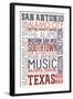 San Antonio, Texas - Typography-Lantern Press-Framed Art Print