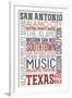 San Antonio, Texas - Typography-Lantern Press-Framed Art Print