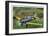 San Antonio, Texas - View of a Training Plane over "West Point of the Air;" Randolph Field, c.1944-Lantern Press-Framed Art Print